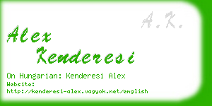 alex kenderesi business card